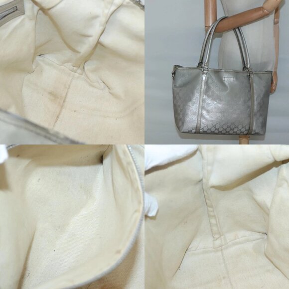 GUCCI GG Implementation Tote Bag Silver 197953 Auth 129342 - Picture 14 of 15